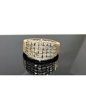 Cocktail Ring Diamond 14k Yellow Gold Cluster 0.75ctw Estate Women's Size 6.5